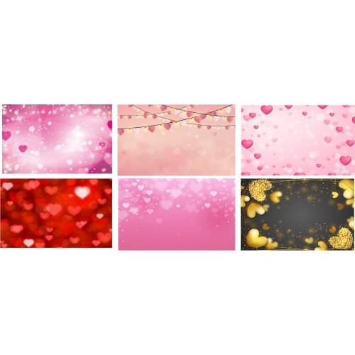SeekPro Valentine Backdrop Birthday Wedding Party Decoration Sweet Heart Bokeh Sparkling Pink Theme Backgrounds for Photo Studio