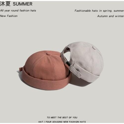 Men Hip Hop Hat Boys Beanie Hats Cotton Retro Adjustable Literary Landlord Sailor Cap WomenVintage Docker Hip Hop Hat