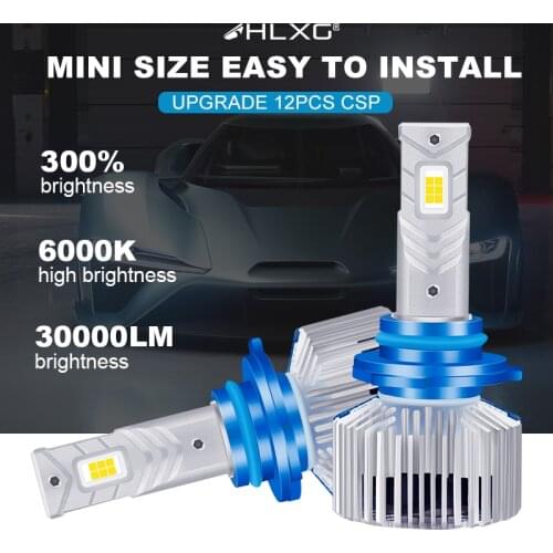 LED lamps for cars H4 LED H7 H11 H8 H9 9005 9006 Headlight Super Bright Car Bulbs 90W 30000LM Mini LED Auto Fog lamps 6000K 12V