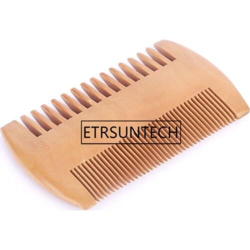 Fine & Coarse Tooth Dual Sided Wood Combs Customized LOGO Wooden Pet Dog Hair Grooming Comb Flea Shedding Brush