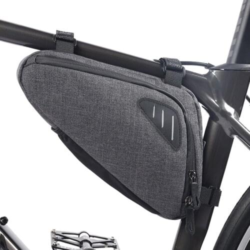 Bicycle Triangle Bag Reflective MTB Road Bike Front Pouch Pannier Bags Storage Top Tube Bag Riding Front Beam Bag for Cycling