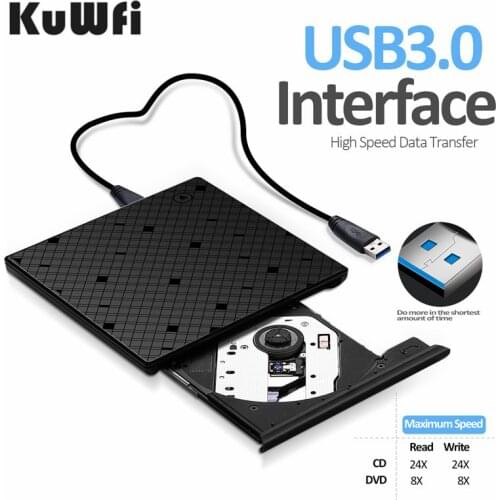 USB 3.0 Ultra Slim Portable Touch Sensor Control External CD/DVD Player Burner Optical Drive for Windows 10/7/8/MAC OS Laptops