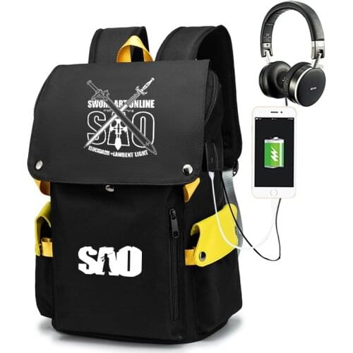 Anime Sword Art Online Backpack High School Students Leisure Large Capacity Schoolbag Fashion Laptop Travel Bags