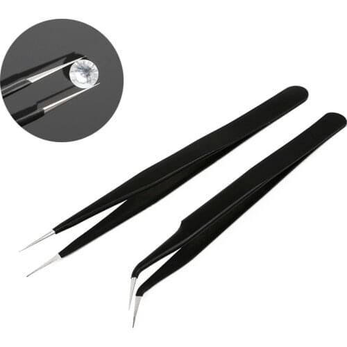 High Quality Anti-Static Stainless Steel Tweezers Diamond Painting Tools Industrial Cross Stitch Tweezers Sewing Accessories