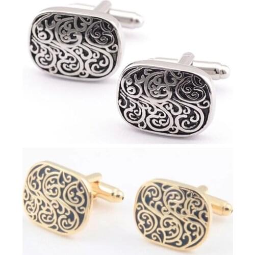 10pairs Classic Retro Rome Flower Pattern Cufflinks Vintage Style Cuff Links Mens Jewelry Accessory Wholesale