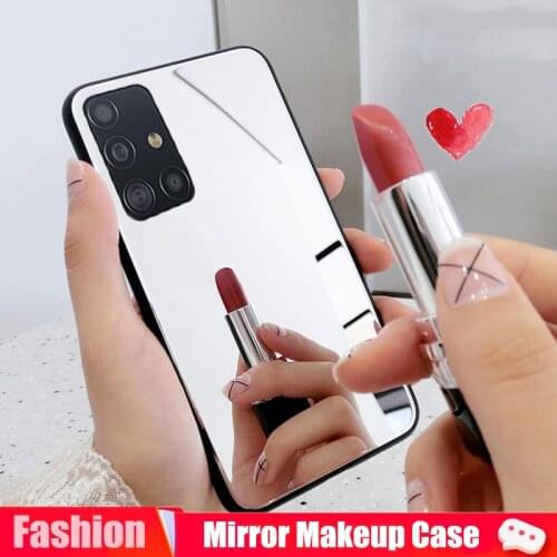 Mirror Case For Samsung Galaxy S20 Ultra A51 A71 S10E S9 S8 PIus A30S A10 A20 A30 A50 A70 Note 10 Pro 9 8 Plating Soft TPU Cover