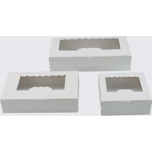 10pcs/lot White / Brown Baking Food Packing Boxes Party Favor Kraft Cookies Biscuit Storage Paper Boxes Chocolate Candy Gift Box