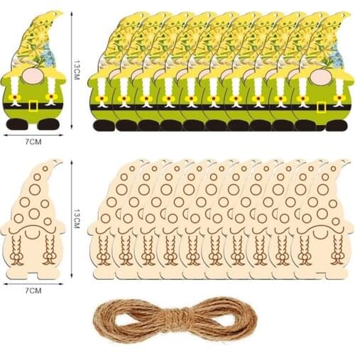 10 Pcs Christmas Gnome for the Holidays Mini Gnome Decor Christmas Tree Decor Garden Decor Unfinished Blank Wood Slices Craft