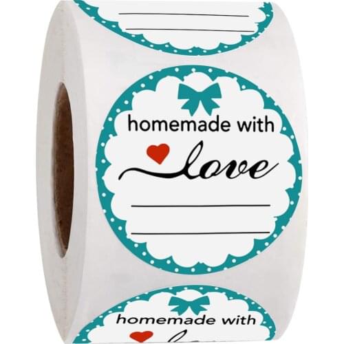 500Pcs/Roll Home Made With Love Stickers Seal Labels For Family Hand Made Gift Decor Sticker Labels For Wedding Envelope Seals
