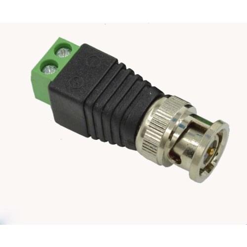 100pcs BNC Connector Two-wire BNC-free Solder Video Cable Adapter Network Video BNC Male Green End
