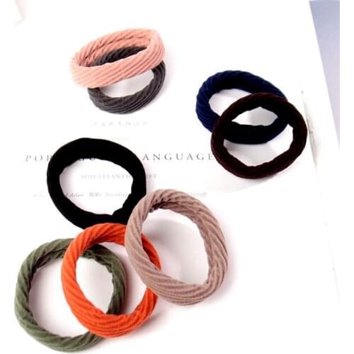 Hot Sale 2PCS/Lot Random Color Girls Colorful Elastic Lovely Kids Children Hair Ropes Ponytail Elastic Hair Bands Headwear