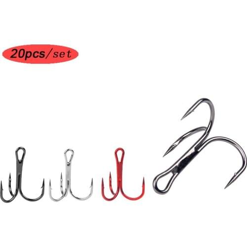 20pcs Fishing Hooks Set Carbon Steel Strong Treble Fishhook For Fishing Jip Barbed Carp Hooks Sea Tackle Accessories