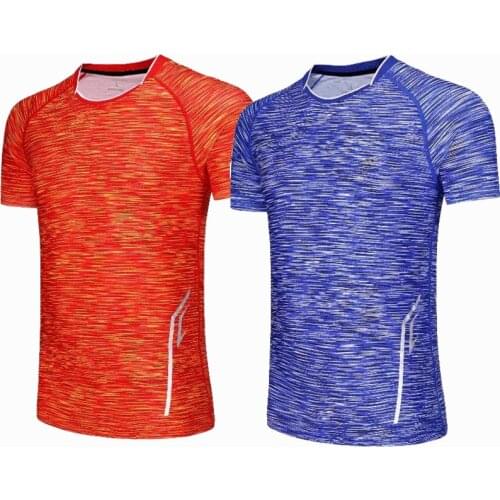 2019 Gym Sportswear Dry Badminton T-shirts for Women Table Tennis Running T Shirt Men Exercise Training Blue/red T Shirts
