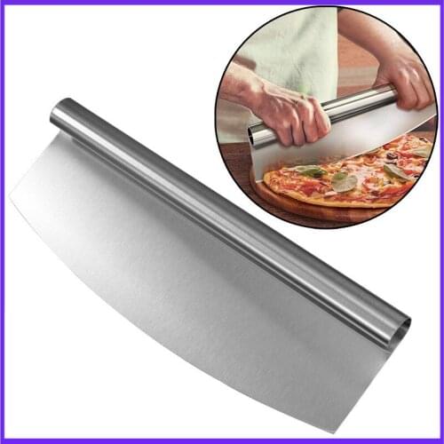 32cm Stainless Steel Pizza Cutter Commercial Pizza Half Moon Shaker Hob Semicircle Shaker Multi-Purpose Slitting Pizza Cutter