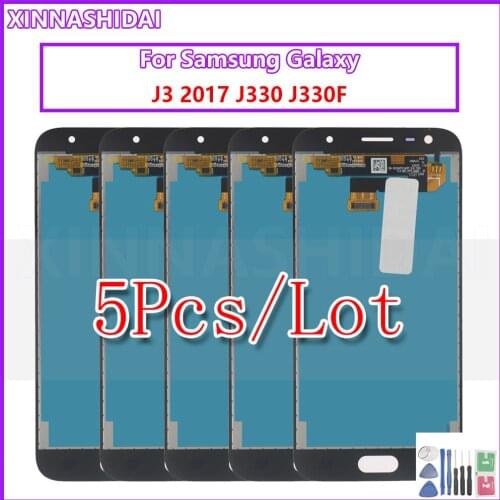 5pcs/lot 5.0" for samsung galaxy j3 2017 j330 j330f j3 pro lcd display no dead pixel touch screen sigitizer assembly replacment