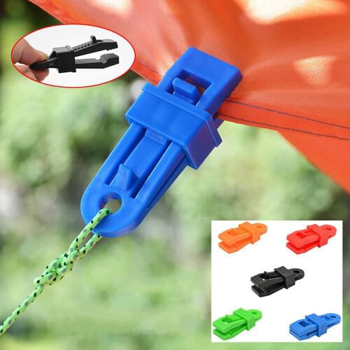 5Pcs Practical Colorful Tents Wind Rope Clamp Awnings Outdoor Camping Plastic Windproof Fixed Buckle Tent Clip Tents Accessories