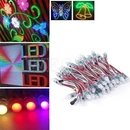 50Pcs/lot 12mm WS2811 2811 IC RGB LED Pixels Module String Lights IP68 5V for Advertisement/Holidays/Chrismas