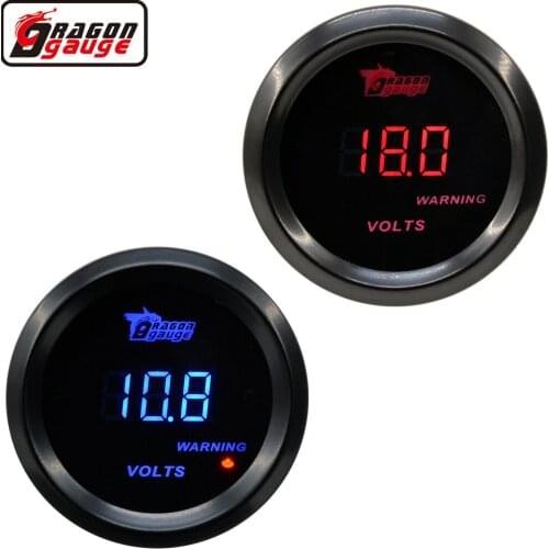 52mm 2 Inch Digital LCD Auto Car Racing Modification Volt Gauge 8-18V Batter Voltage Meter Whit Blue Red Backlight Instrument
