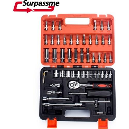53pcs Combination Tool Wrench Set Motorcycle Car Repair Tool Sets Batch Head Ratchet Torque Spanner Screwdriver Socket Kits