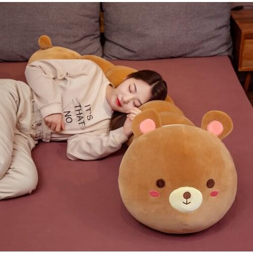 80-100cm Dinosaur Unicorn Hamster Pig Rabbit Bear Frog Plush Toy Caterpillar Body Long Pillow Birthday Gift Lovers