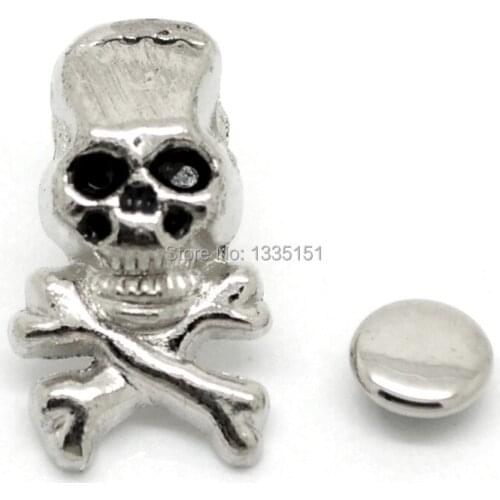 Free shipping -20 Sets Antique Silver Skull Crossbone Rivet Studs Spots 22mmx12mm 7mm Bag Leather Clothes J1248