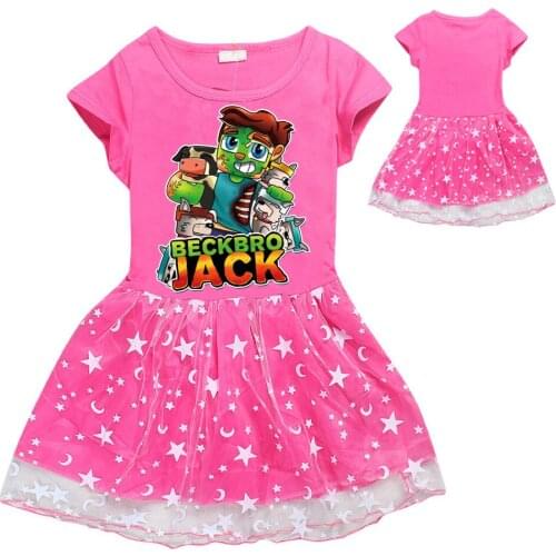 Kids Princess Dress Beckbro Anime Summer Short Sleeve Cartoon Dress Childrens Birthday Vestidoes Clothes Halloween Costume
