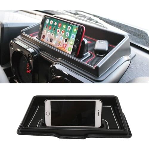 For Suzuki Jimny 2019 2020 JB64 JB74 Car Dashboard Storage Box Center Console Phone Bracket with Pad Interior Accessory Black