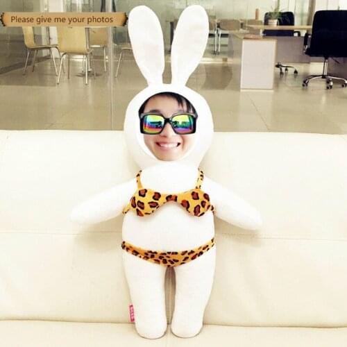 Photo custom pillow The rabbit bikini cushion for leaning on of diy gift custom Doll Birthday Valentines Day Gifts Personality