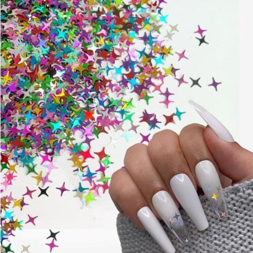 Holographic Glitter Colorful Sliver Nail Sequins 3D Gel Polish Micro Laser Flakes Lady DIY Salon Manicure Nail Decorations