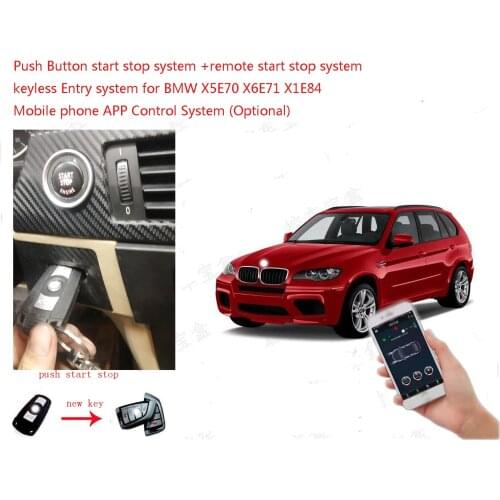 For BMW x5 E70 X6 E71 X1E84 add Push start stop system Remote key start stop and PKE Keyless entry Keyless go plug play type