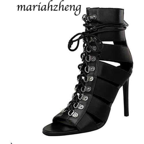 Mariahzheng Women's Shoes With A Glass Heel