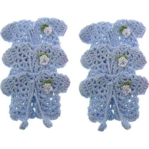 12Pcs Mini miniature crochet sweater flower baby shower Baptism christening party favors decorations
