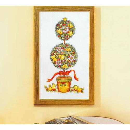"Christmas flower tree" cartoon Counted cross stitch kit 14ct 11ct printed fabric embroidery DIY needlework High Quality FishXX