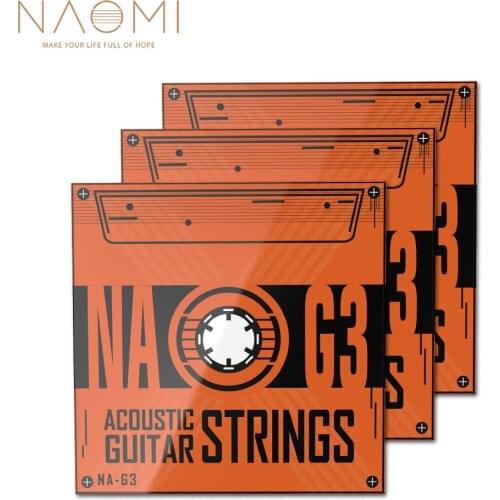 NAOMI 3SET NA-G3 Acoustic Guitar Strings Phosphor Bronze Coating Steel Wire .012-.053 Inch Thickness For Adavanced Player