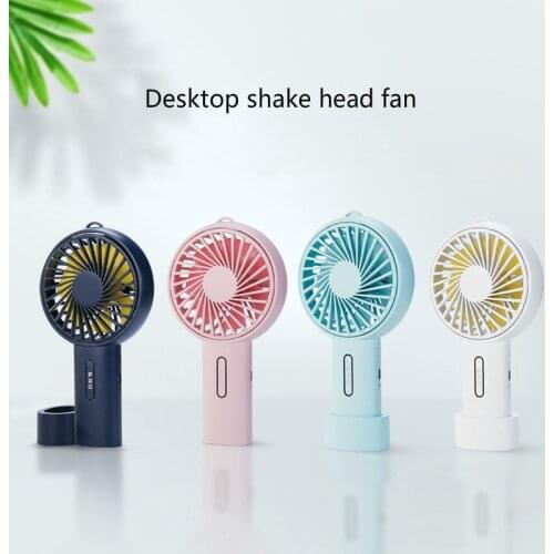 Desktop Shaking Head Fan USB Charging Mini Big Wind Student Dormitory Portable Handheld Small Fan