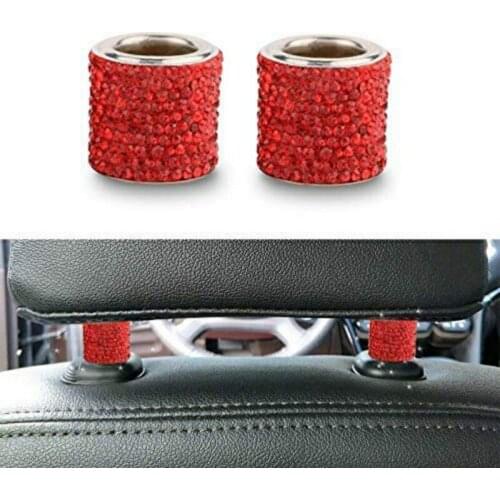 New 1PCS Seat Rod Diamond Ring Car-styling Car Ornament Crystal Car Seat Headrest Collar Decor Interior Moulding