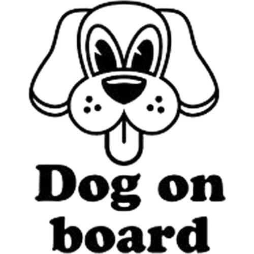 New 10.5CM*13.4CM Dog On Board Animals Cute Puppy Vinyl Sticker Decal Window Kids Styling Sticker Black/Sliver C8-0