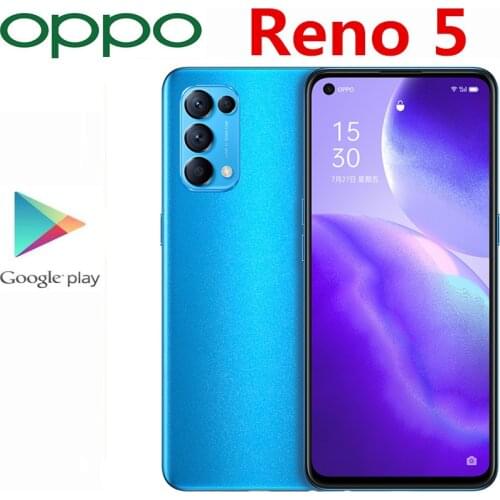 Original Oppo Reno 5 5G Mobile Phone Screen Fingerprint Face ID 12GB RAM 256GB ROM 6.44" 90HZ 64.0MP+32.0MP 65W Super Charger