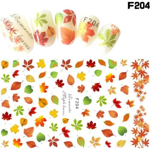 Autumn Nails Art Manicure Back Glue Decal Decorations Nail Sticker For Nails Tips Beauty