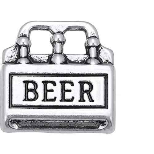 Yamily Beer Charms 12pcs--14x14mm Antique Silver Tone Beer charm pendant for diy jewelry making