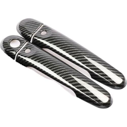 For Nissan JUKE 2010-2019 Luxurious Chrome Carbon Fiber Door Handle Covers Accessories Stickers Car Styling Car Decal