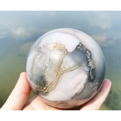 About 7cm100% Natural Silk Agate Quartz Balls Crystal Gemstones Sphere Meditation Reiki Healing Chakra For Home As Gift