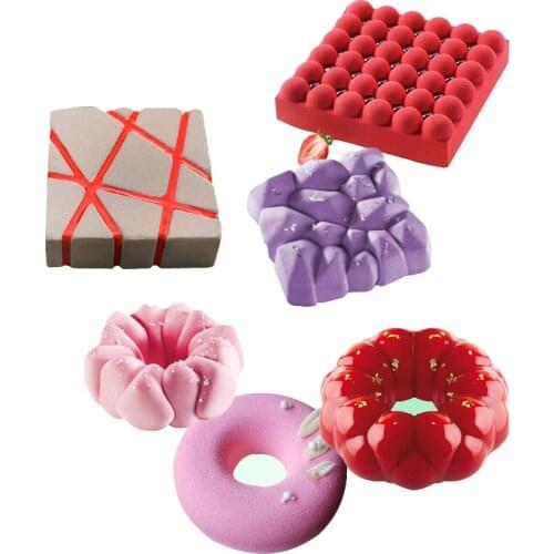 SHENHONG Mousse Cake Decorating Tools Multiple Types Non-Stick Silicone Mold Party Dessert Baking Mould Pastry Kitchen Bakeware