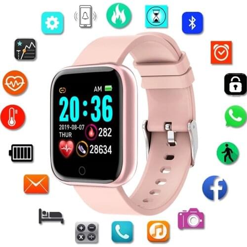 Pink Smart Watch Men Women Sport Smart watch Fitness Bracelet Activity Tracker Heart Rate Monitor For IOS Android Watch Smart