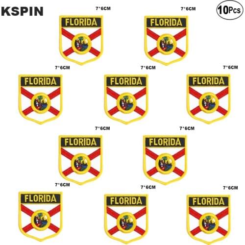 U.S.A Florida Flag Embroidery Patches Iron on Saw on Transfer patches Sewing Applications for Clothes in Home&Garden