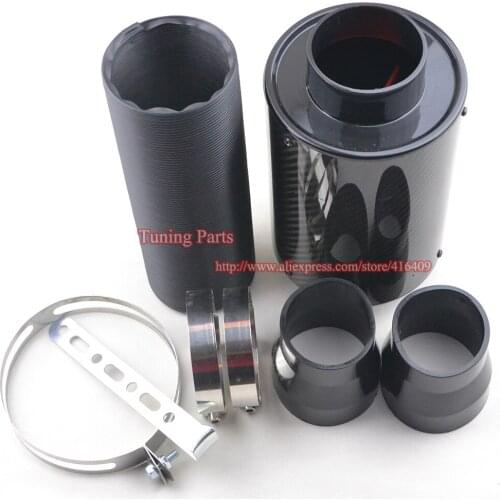 Racing Cold Air Intake 3Inch Universal Air Filter Carbon Fiber Air Intake Kit