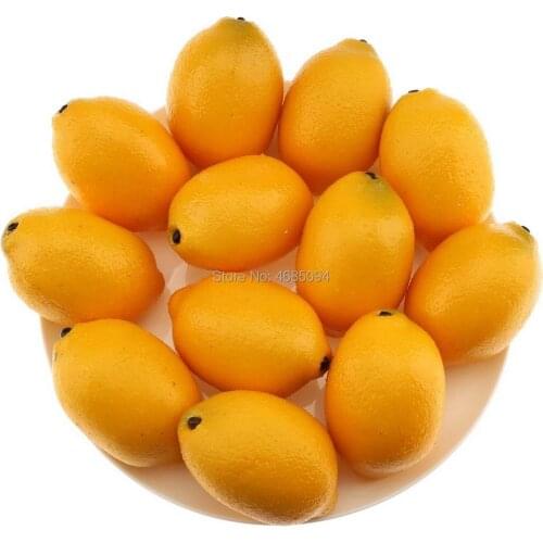 Gresorth 12pcs High-grade Yellow Lemons Artificial Lifelike Fruit Decoration Fake Food Toy Home Party Shop Market Display