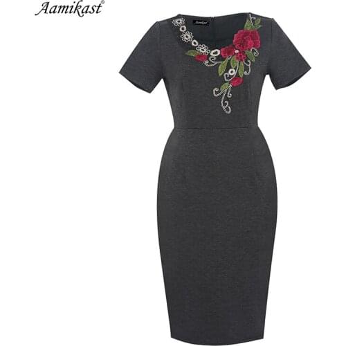Aamikast Summer Womens embroidery Elegant Vintage Dobby fabric Hollow out embroidered Ruched Pencil Bodycon Evening Party Dress