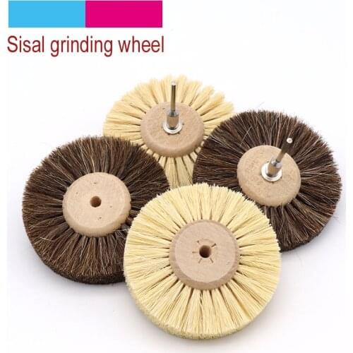 1pcs Abrasive Sisal Filament or Horse Hair Brush Polishing Grinding Buffing Wheel Woodworking For Furniture Rotary Drill Tools