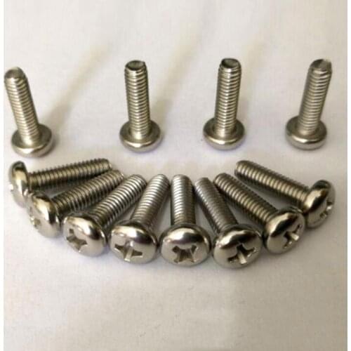 100Pcs Stainless Steel 316 Screws M1.6 M2 M2.5 M3 M4 M5 M6 Pan Head Machine Screws DIN7985